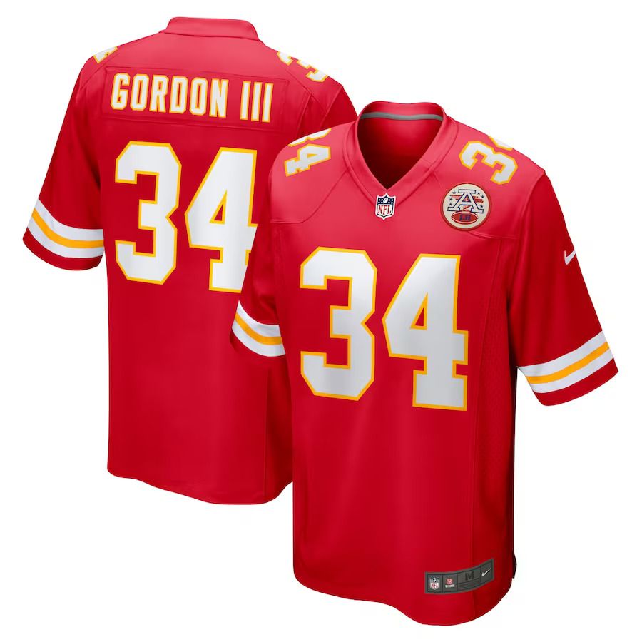 Men Kansas City Chiefs #34 Melvin Gordon III Nike Red Home Game Player NFL Jersey